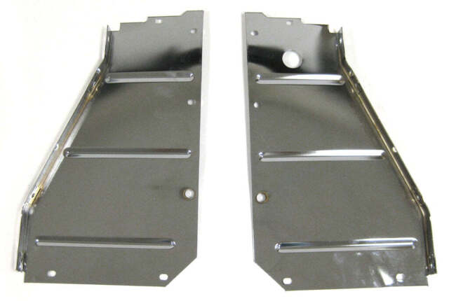 1957 Chevy Bel Air Radiator Support Side Filler Panel Chrome Pair